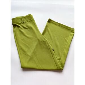 Women's Carole Wren Chartreuse Green Wide Leg Pants Size 8